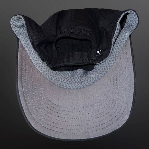Nike Dri Fit Roger Federer RF Legacy 91 Tennis Cap Double Black Adjustable Hat - Picture 6 of 7